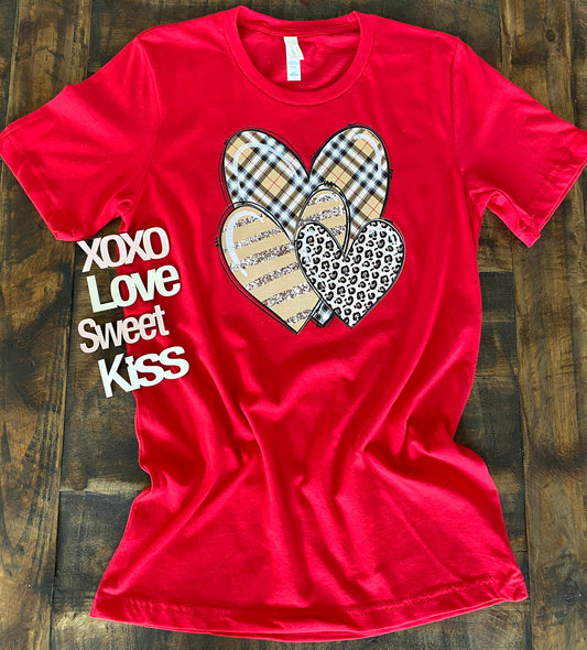 Patterned Hearts Tee