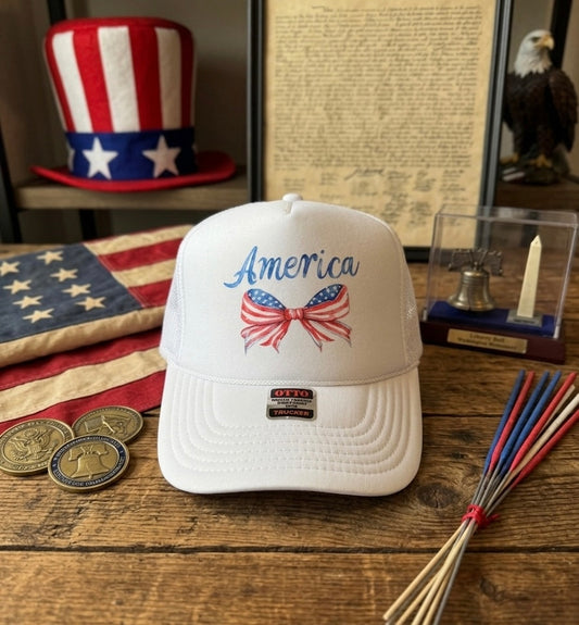 America Flag Bow Trucker Hat