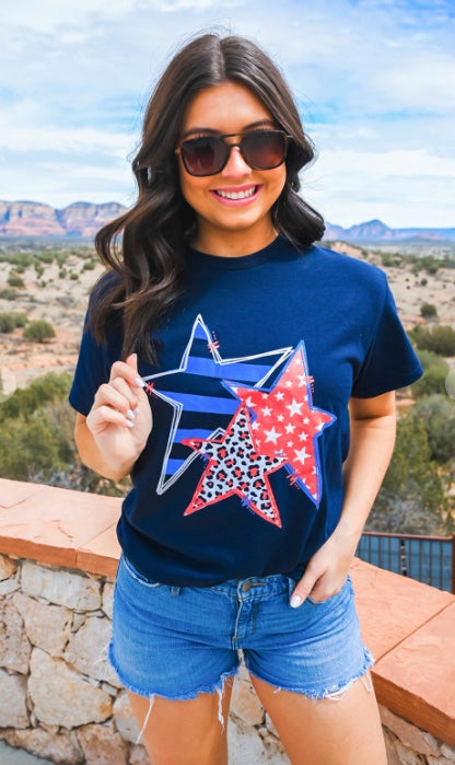 Patterned Stars Tee