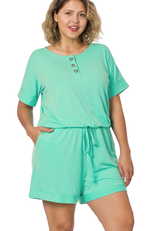 Short Sleeve Mint Romper