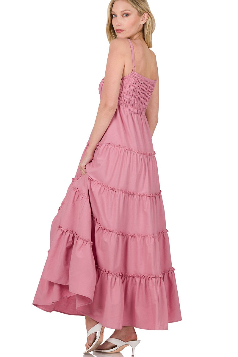 Tiered Rose Maxi Dress