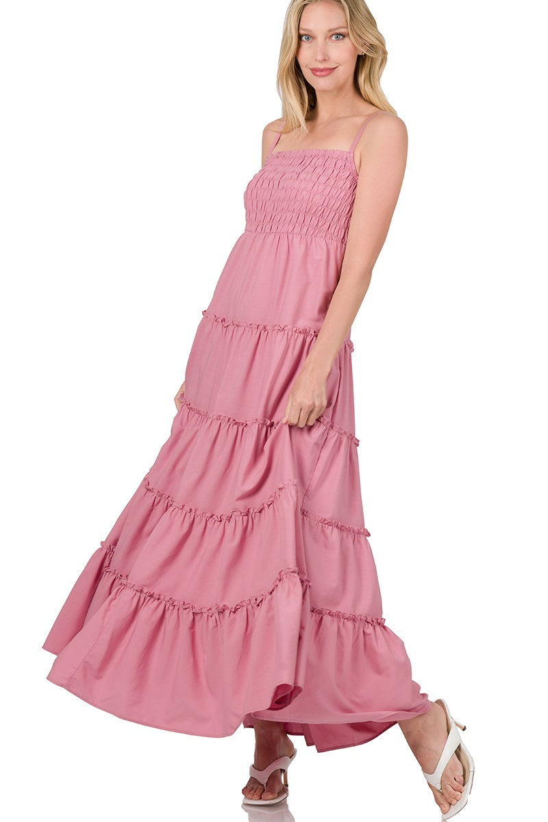 Tiered Rose Maxi Dress