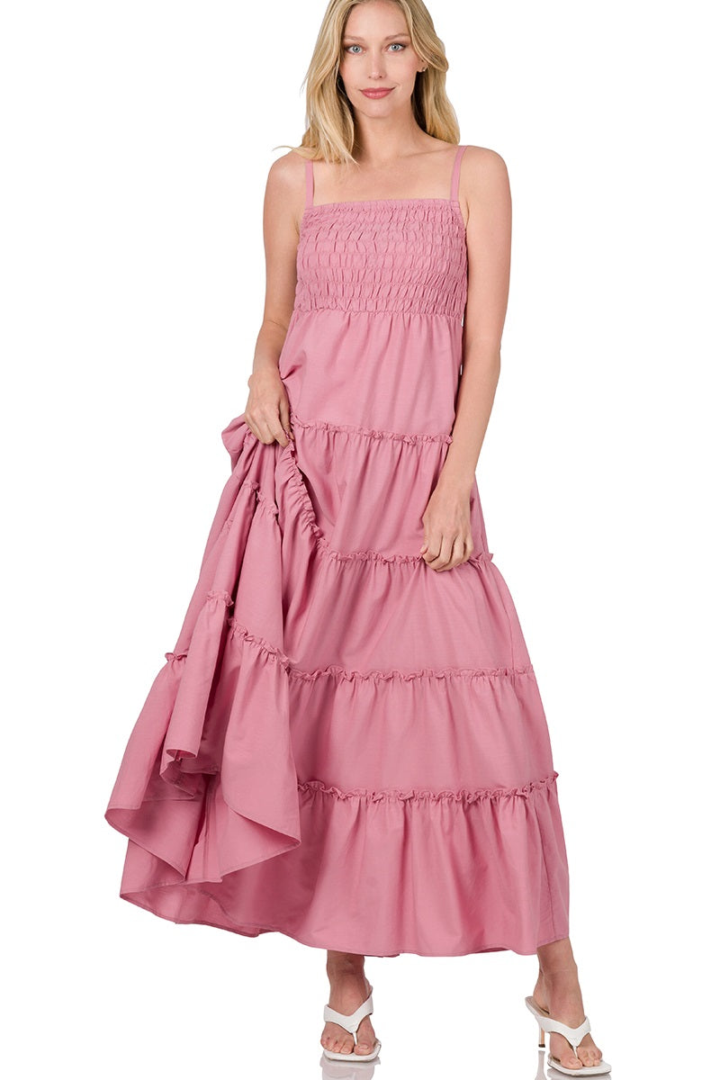 Tiered Rose Maxi Dress