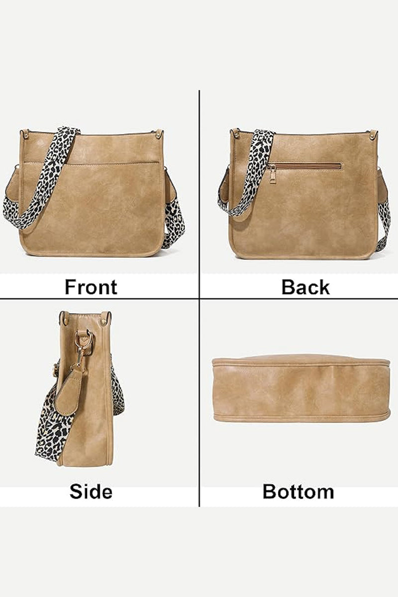 Leopard Strap Crossbody Shoulder Bag