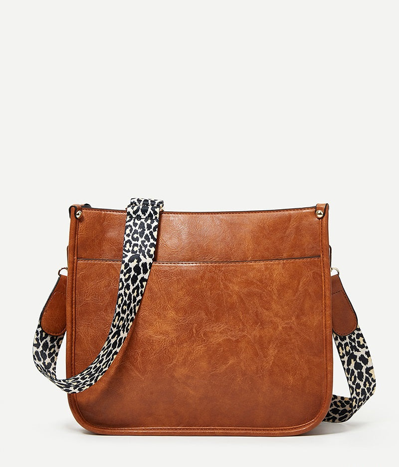 Leopard Strap Crossbody Shoulder Bag